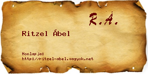 Ritzel Ábel névjegykártya